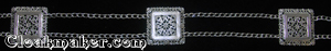 Diamond Filigree Chain belt Shown with Double Curb-Style Chain Silvertone